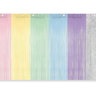 Multi Colour Pastel Plastic and Foil Curtain Decorations