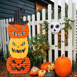 Jack O Lantern Stack Metal Lawn Sign Decoration