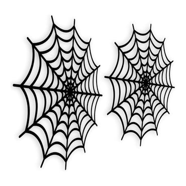 Spooky Black Spiderweb Plastic Door Decoration 65x65in