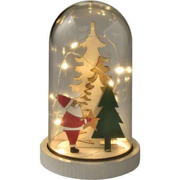 Light Up Christmas Globe Wood Centrepiece Decorations