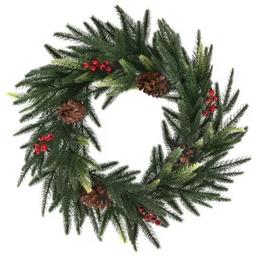 Faux Pine Wreath 24in