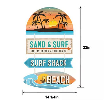 Beach Life Hanging Mdf Sign Decorations