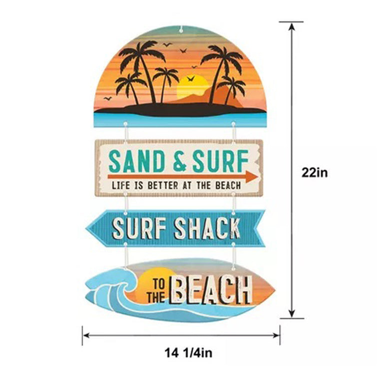 Beach Life Hanging Mdf Sign Decorations