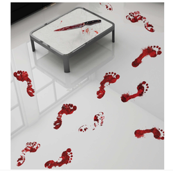 Bloody Footprints 2 Labels Adhesive Decoration 25X70cm