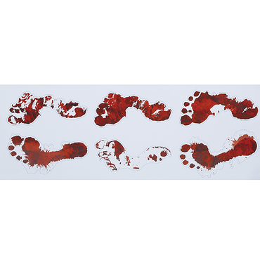 Bloody Footprints 2 Labels Adhesive Decoration 25X70cm