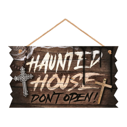 "Haunted House" Wood Sign 35x20cm