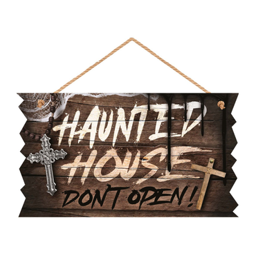 "Haunted House" Wood Sign 35x20cm