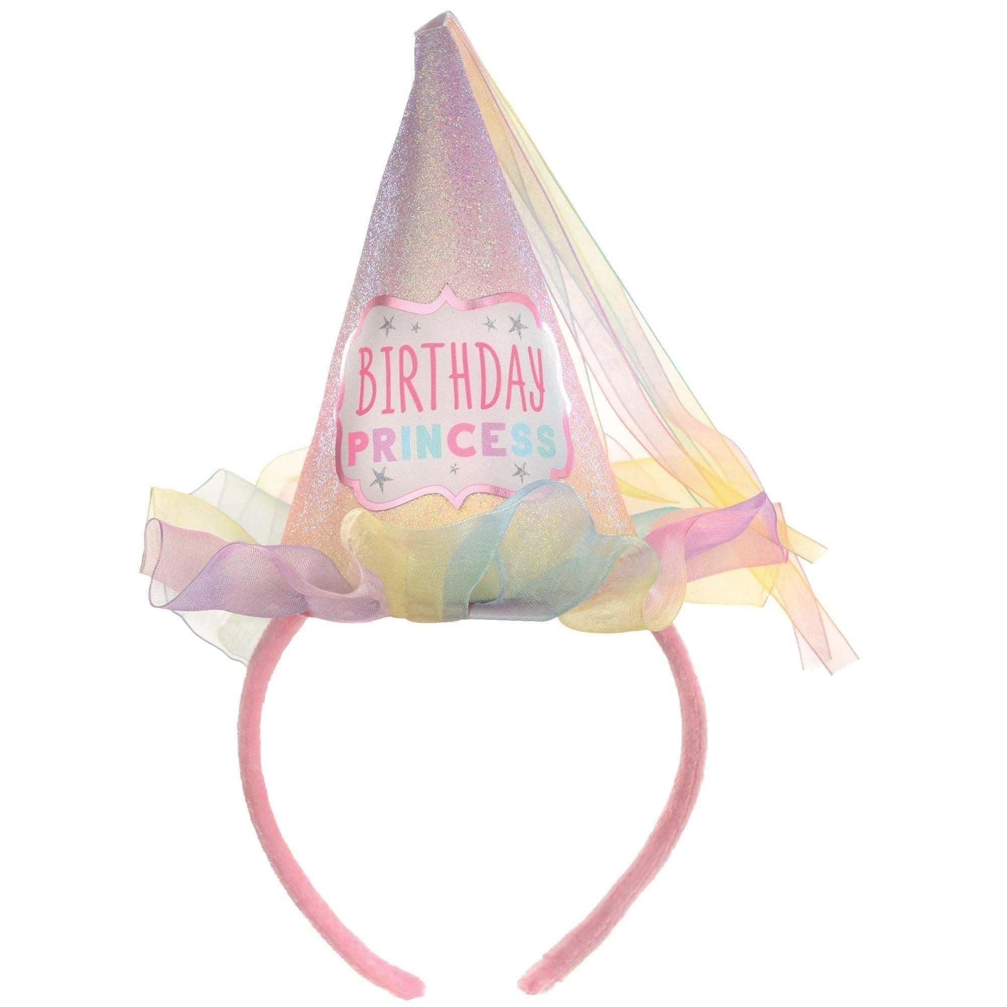 Birthday Pastel Princess Cone Hat Headband