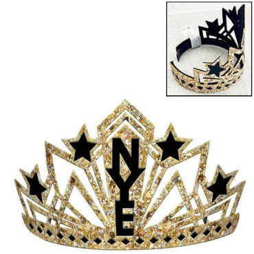 New Year's Crown Glitter Fabric