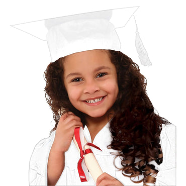 White Graduation Cap 9.25 in x 9.13 in