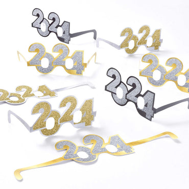 New Years Glitter Glasses BSG 8pcs