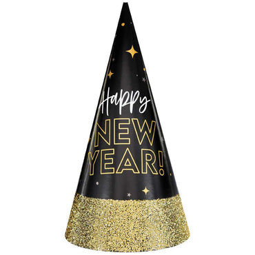 Happy New Year Glitter Dipped Cone Hat