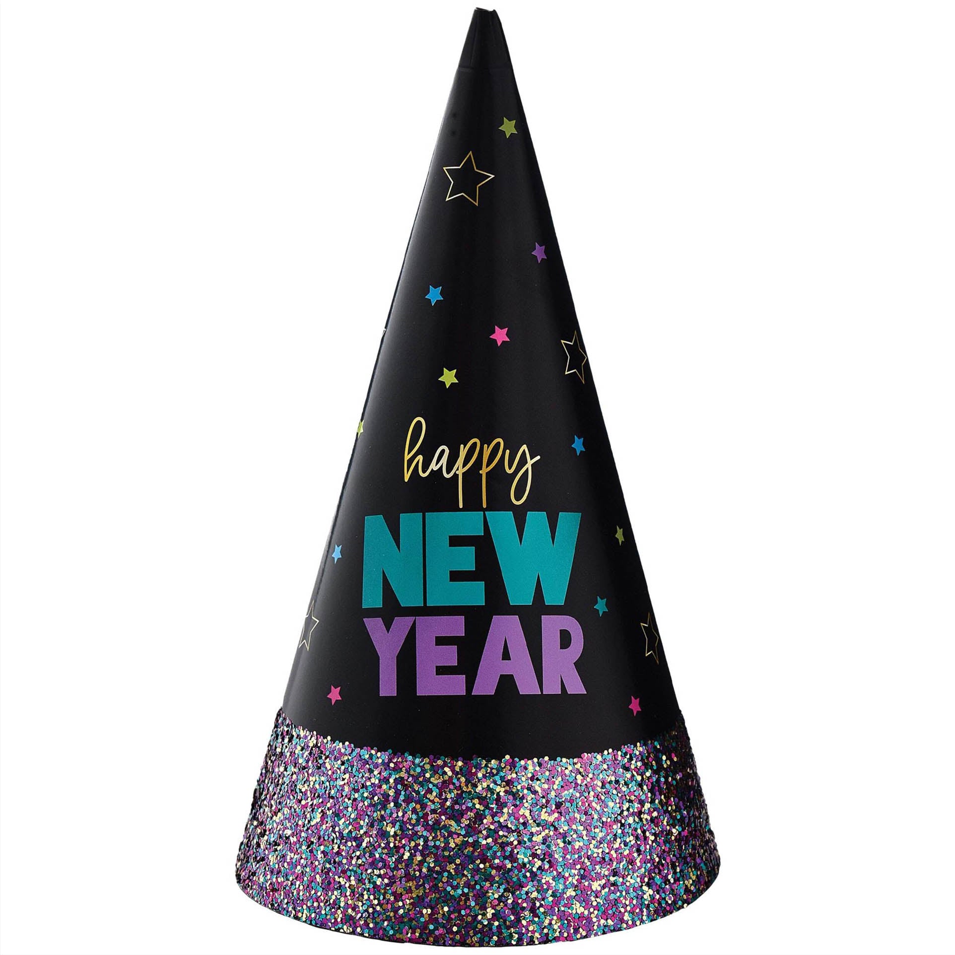 Starlight Colourful Glitter Dipped Cone Hat 9inch