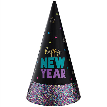 Starlight Colourful Glitter Dipped Cone Hat 9inch