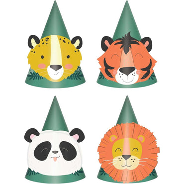 Get Wild Cone Hats Multipack 8pcs