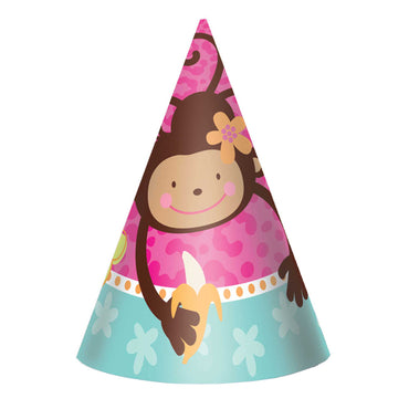Monkey Love Cone Hats 8pcs