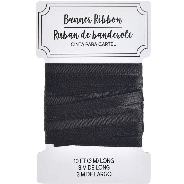 Black Create Your Own Banner Ribbon