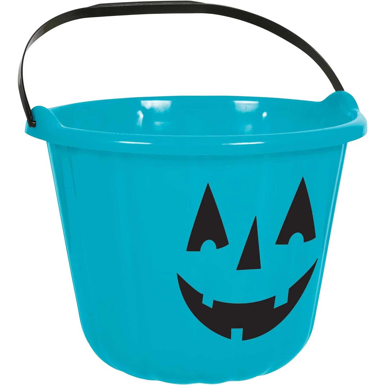 Pumpkin Halloween Bucket Teal Plastic