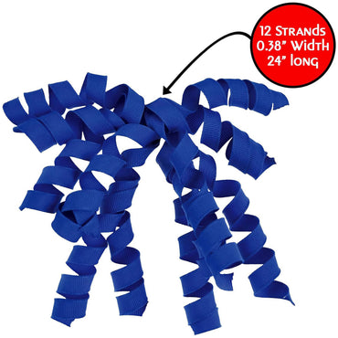 Neon Electric Blue Grosgrain Gift Bows