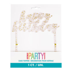 Happy Birthday Acrylic Cake Topper 15x18cm