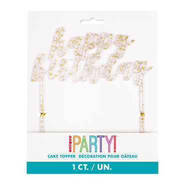 Happy Birthday Acrylic Cake Topper 15x18cm
