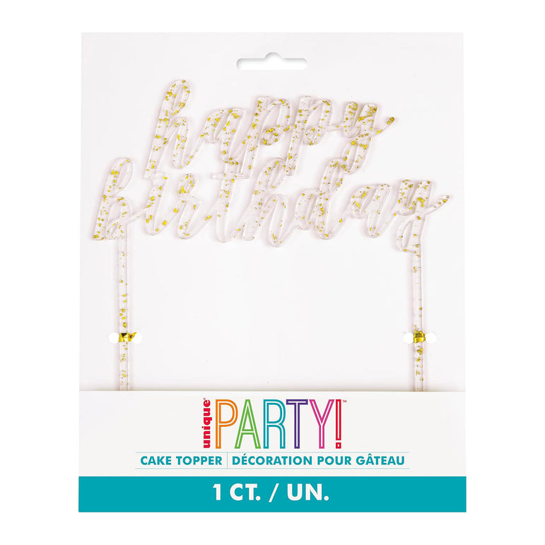 Happy Birthday Acrylic Cake Topper 15x18cm