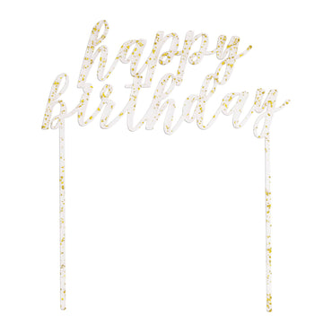 Happy Birthday Acrylic Cake Topper 15x18cm