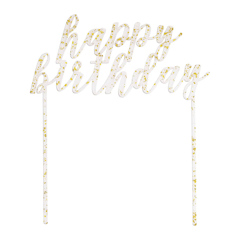 Happy Birthday Acrylic Cake Topper 15x18cm