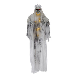 Halloween Hanging Skeleton Bride with Light Up Eyes 180cm
