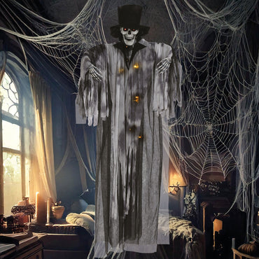 Halloween Hanging Skeleton Groom with Light Up Eyes 180cm