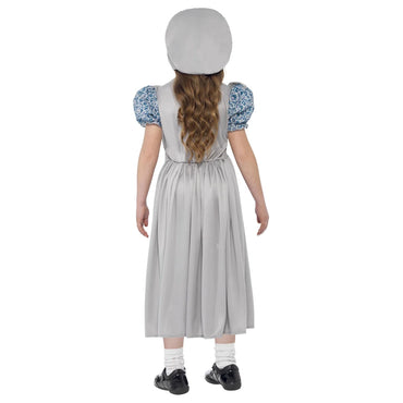 Child Victorian School Girl Grey Costume