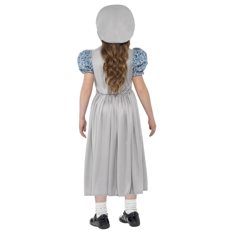 Child Victorian School Girl Grey Costume