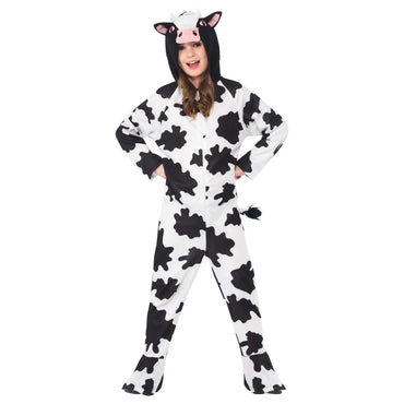 Child Hooded Cow Animal All-in-One Costume