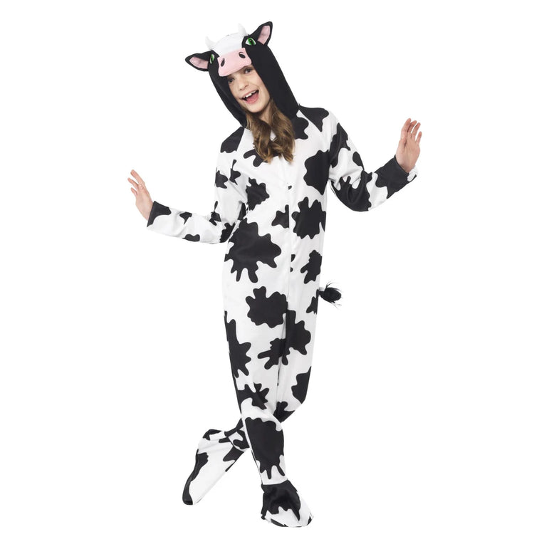 Child Hooded Cow Animal All-in-One Costume