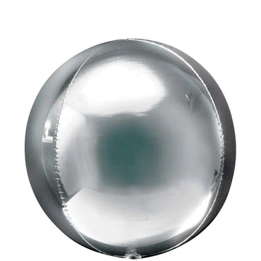 Silver Orbz Balloon 38x40cm