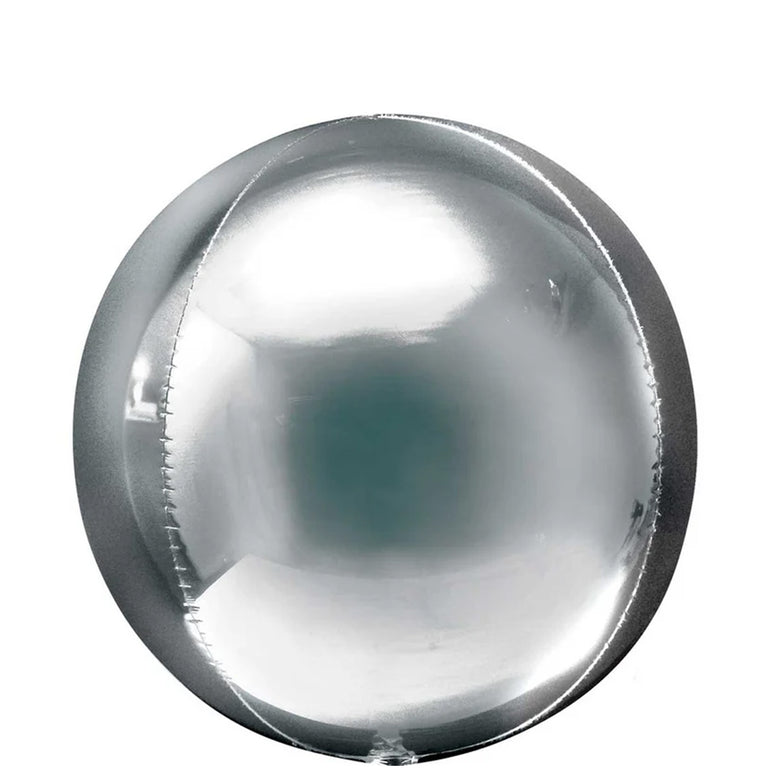 Silver Orbz Balloon 38x40cm