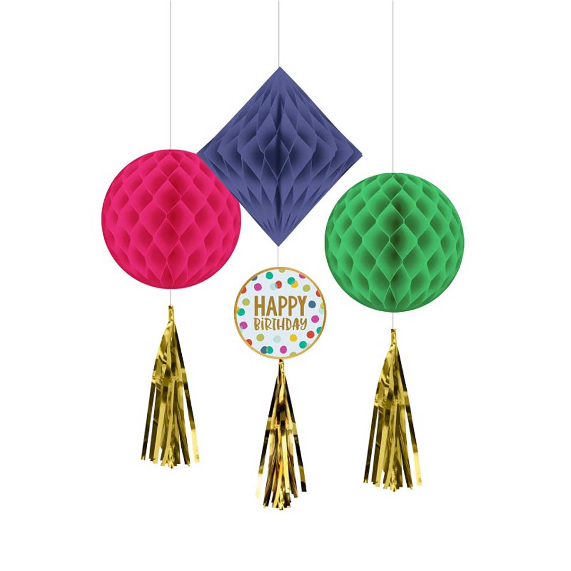 Happy Dots String Hanging Decoration 3pcs