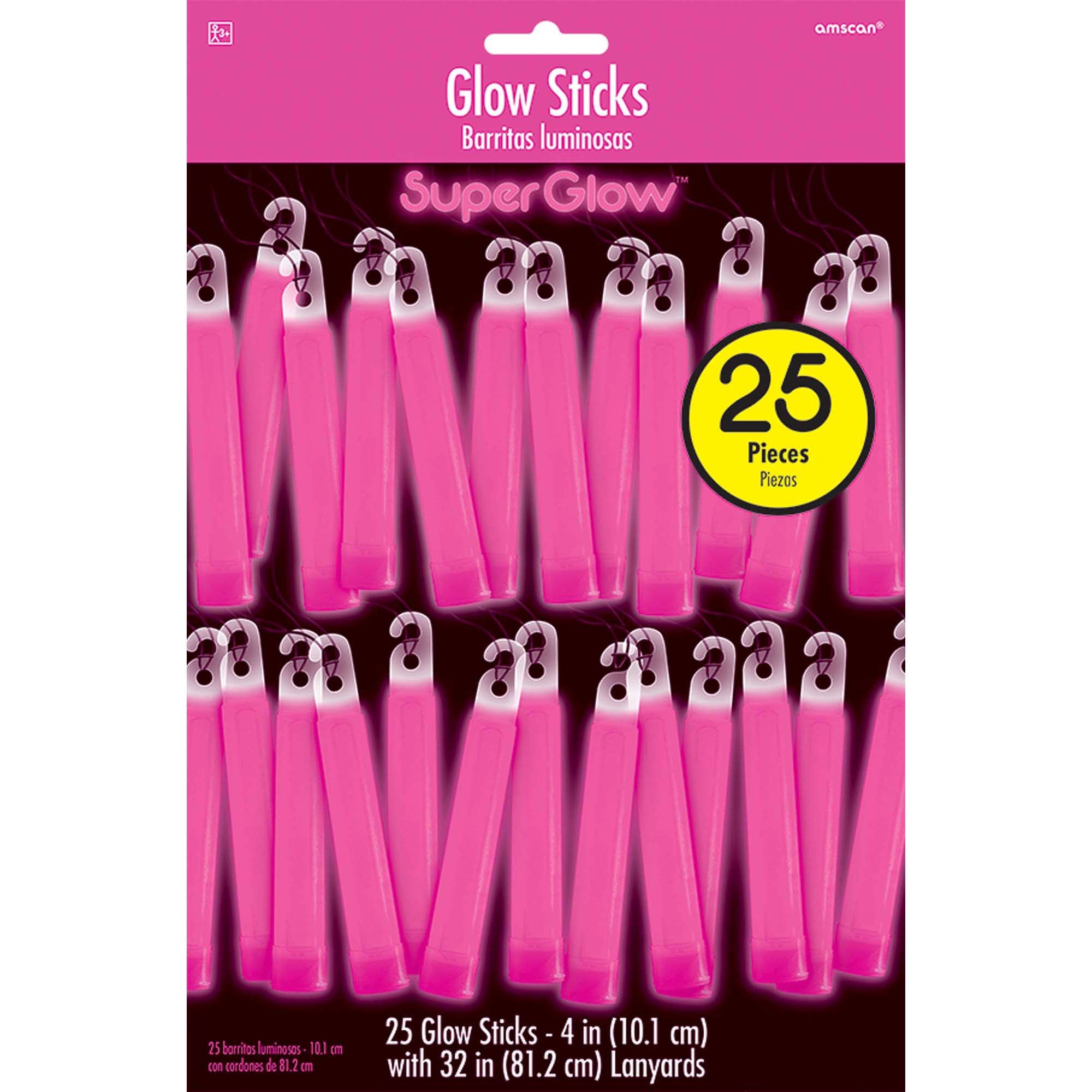 Pink Glow Sticks Mega Pack 4in, 25pcs