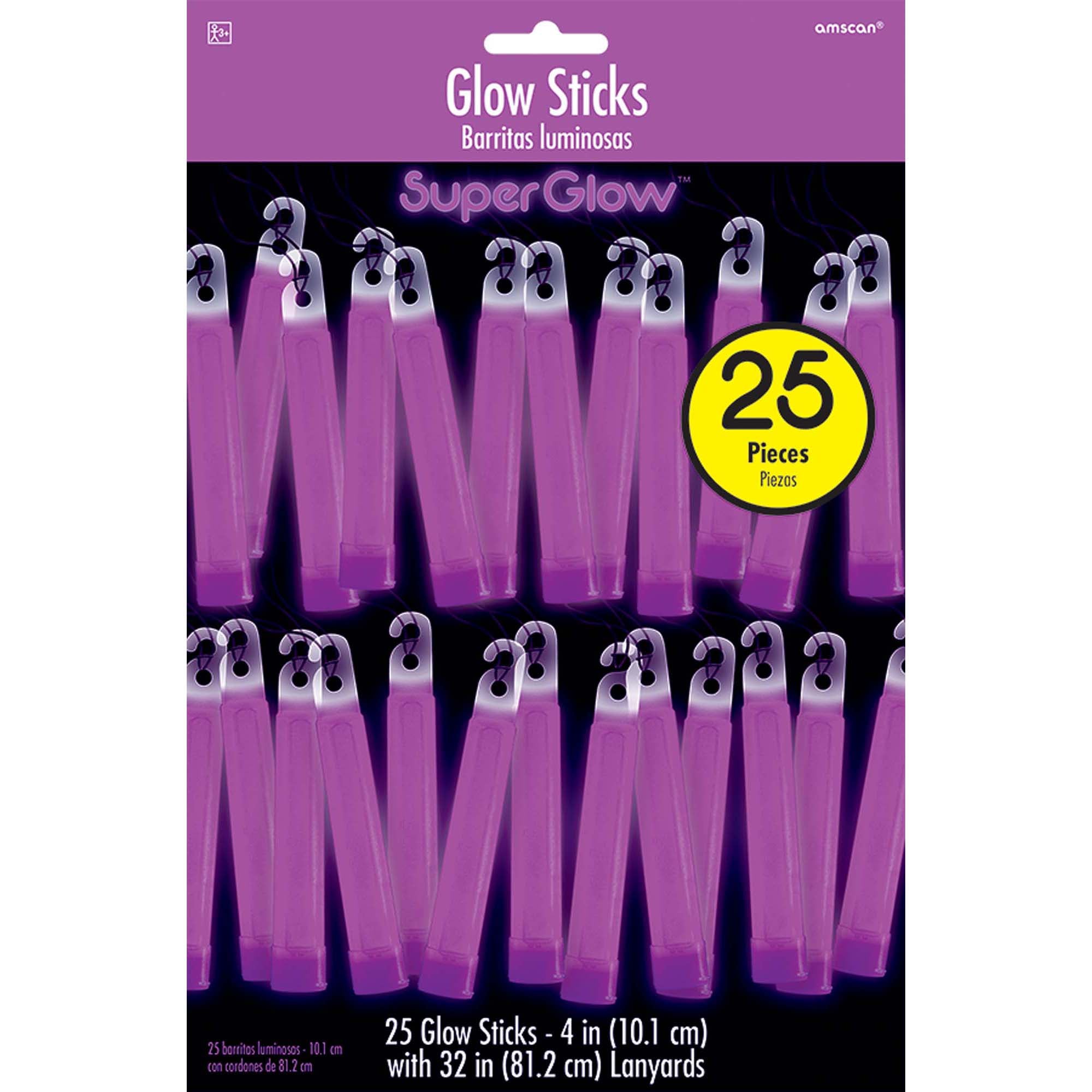 Purple Glow Sticks Mega Pack 4in, 25pcs