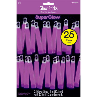 Purple Glow Sticks Mega Pack 4in, 25pcs