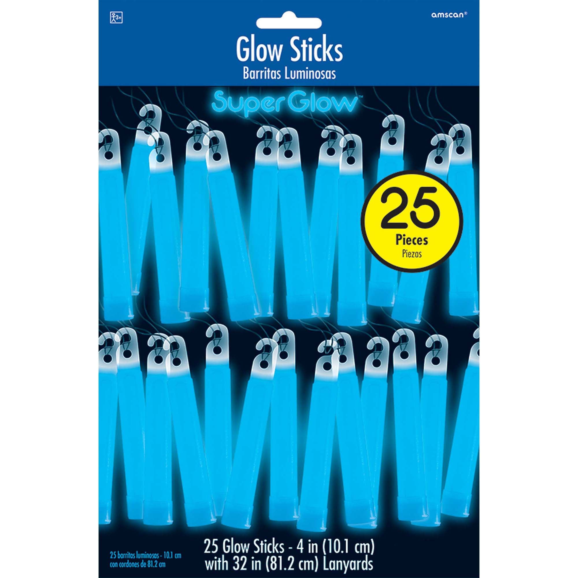 Blue Glow Sticks Mega Pack 4in, 25pcs