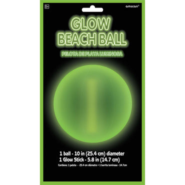 Glow Plastic Beach Ball 10in