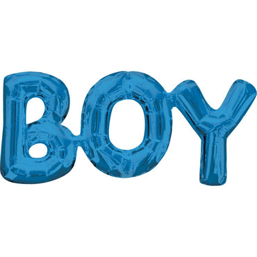 Boy Blue Phrase Foil Balloon 20x9in Balloons & Streamers - Party Centre