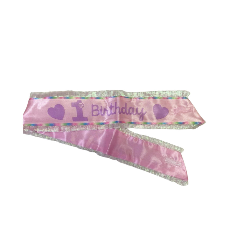 1st Birthday Girl Sash Fabric