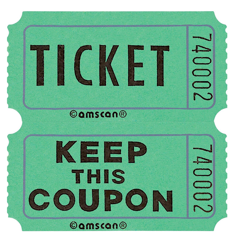 Green Double Ticket Roll 2000 Counts