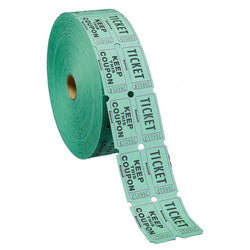 Green Double Ticket Roll 2000 Counts