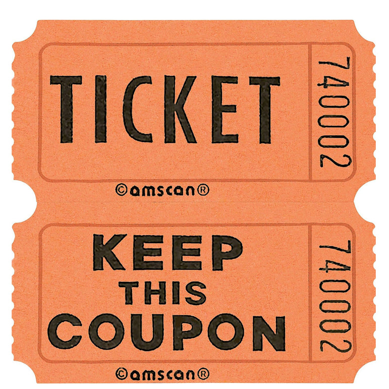 Orange Double Ticket Roll 2000 Counts