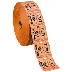Orange Double Ticket Roll 2000 Counts