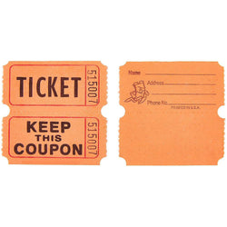 Orange Double Ticket Roll 2000 Counts