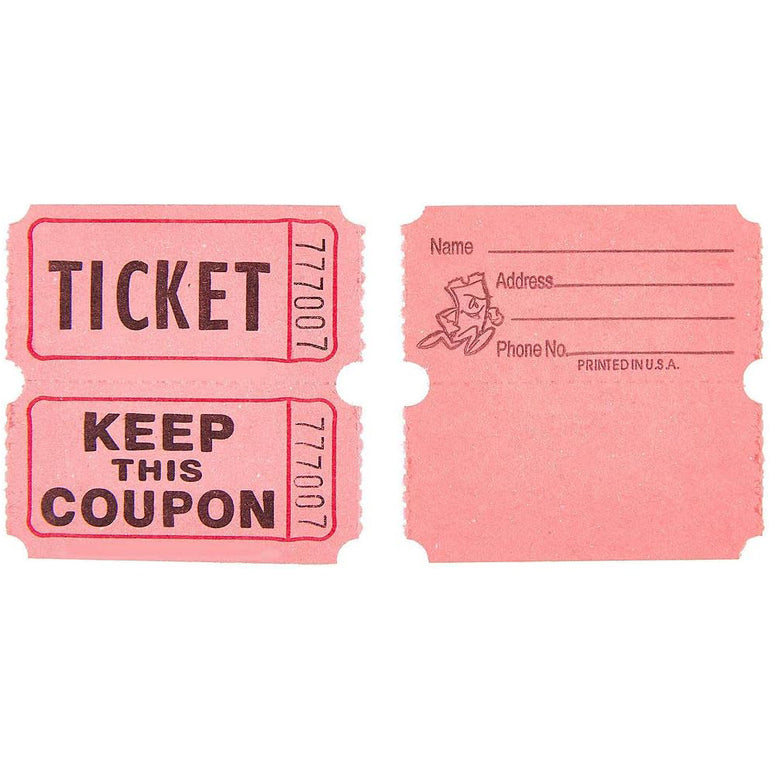 Pink Double Ticket Roll 2000 Counts